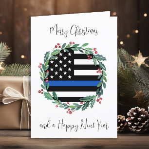 Cartão De Festividades Policial - Linha Azul Bandeira Fúria Bandeira Fúri