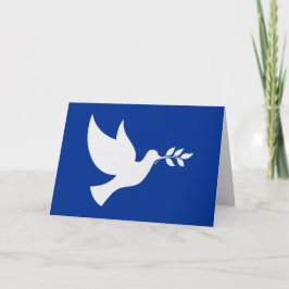 Cartão De Festividades Pomba da Paz Azul e Branca