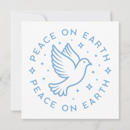 Cartão De Festividades Pomba da paz na terra estética azul