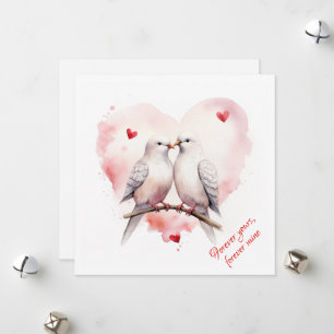 Cartão De Festividades Pombas do Amor Texto Personalizado Dia dos Nam