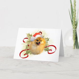 Cartão De Festividades Pomeranian Christmas Card