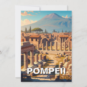 Cartão De Festividades Pompeii Itália Monte Vesúvio Viagem