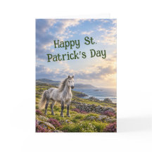 Pônei Irlandês Connemara Cena Costeira Dia de São