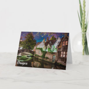 Cartão De Festividades Ponte Bonifacius em Bruges