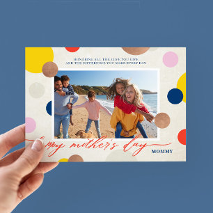 Cartão De Festividades Pontos Brilhantes Feliz Dia das Mães Mamãe Foto