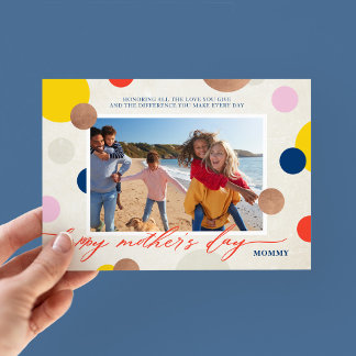 Cartão De Festividades Pontos Brilhantes Feliz Dia das Mães Mamãe Foto