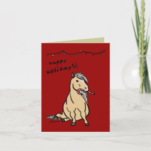 Cartão De Festividades Pony Holiday Christmas Greeting Card