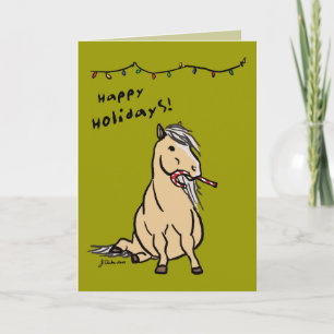 Cartão De Festividades Pony Holiday Christmas Greeting Card