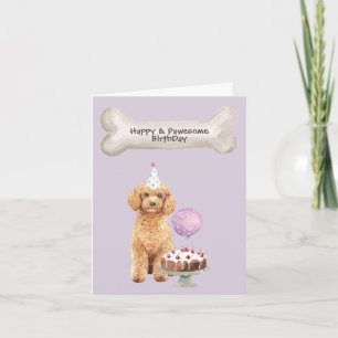 Cartão De Festividades Poodle Cavapoo Dog Birthday