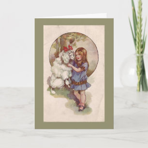 Cartão De Festividades Poodle Christmas Card Vintage