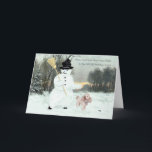 Cartão De Festividades Poodle Christmas Snowman<br><div class="desc">Este design Shih Tzu é criado do meu trabalho artístico original. Venha visitar nosso Compro para ver todas as minhas designs sobre roupas, novidade e presentes! Para ver este design em TODOS os nossos produtos, role na página deste produto para clicar na opção Transferir este Design para Outros Produtos e...</div>