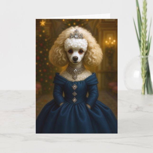 Cartão De Festividades Poodle Holiday Card (Frente)