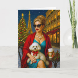 Cartão De Festividades Poodle Holiday Card