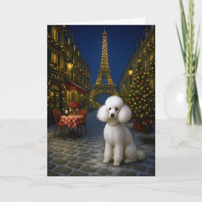 Cartão De Festividades Poodle Holiday Card (Frente)