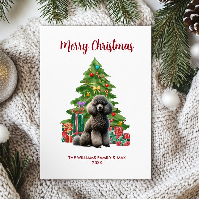 Cartão De Festividades Poodle Personalised Dog Family Christmas (Criador carregado)