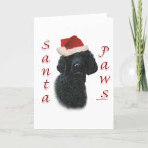 Cartão De Festividades Poodle Santa Paws