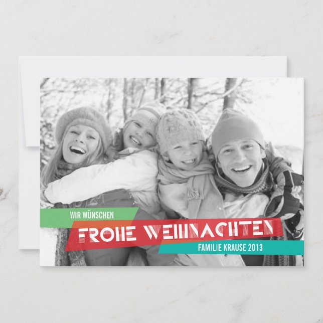 Cartão De Festividades Pop der Farbe Weihnachtskarte (Frente)