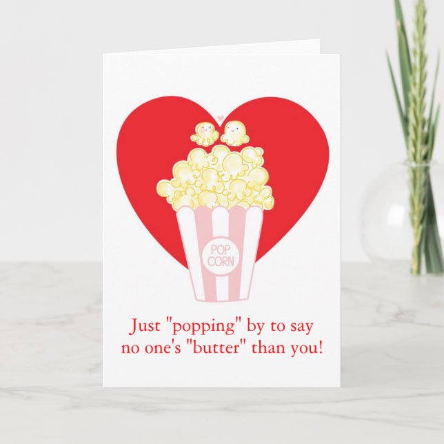 Cartão De Festividades Popcorn in Love Namorados Card (Frente)