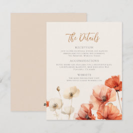 Cartão De Festividades Poppies e Flores Selvagens O Casamento dos Detalhe