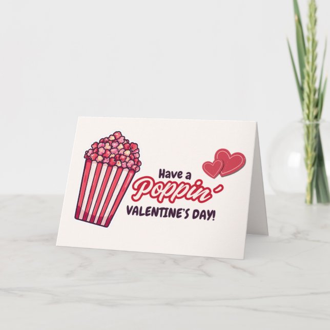 Cartão De Festividades Poppin Funny Valentine's Day Holiday Card (Frente)