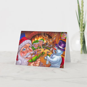 Cartão De Festividades póquer do Natal