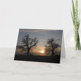 Cartão De Festividades Por do sol de Lincolnshire