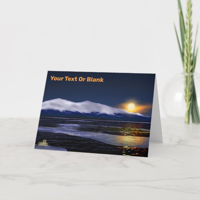 Cartão De Festividades Pôr Do Sol No Gelo (Frente)