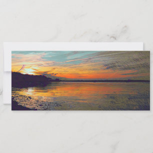 Cartão De Festividades pôr do sol pintado