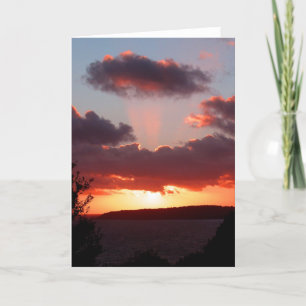 Cartão De Festividades Pôr do sol sobre a Baía de St Aubin em Jersey