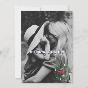 Cartão De Festividades Por toda a Mamãe fotográfica e eu Folk Floral Wrea