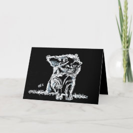 Cartão De Festividades Porco de Neve