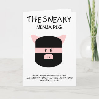 Cartão De Festividades Porco Sneaky de Ninja