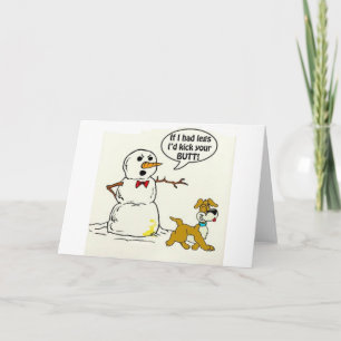 Cartão De Festividades Porcos Cachorros em Snowman