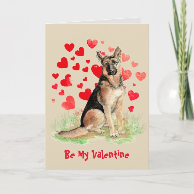 Cartão De Festividades Porque Eu Amo Você German shepherd Namorados (Frente)