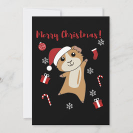 Cartão De Festividades Porquinhos-da-índia Animais de Inverno de Natal