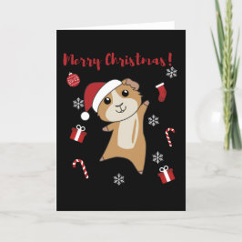 Cartão De Festividades Porquinhos da Índia Natal Animais de Inverno