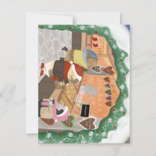 Cartão De Festividades Porquinhos-da-índia no Mercado de Natal