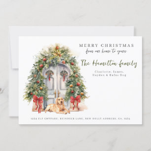 Cartão De Festividades Porta frontal com Natal Labrador