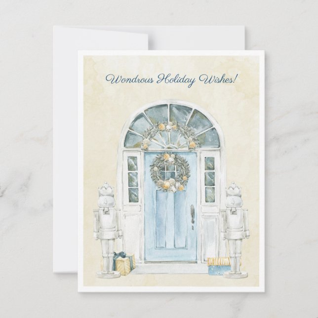 Cartão De Festividades Porta Vitoriana Aquarela (Frente)