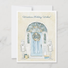 Cartão De Festividades Porta Vitoriana Aquarela