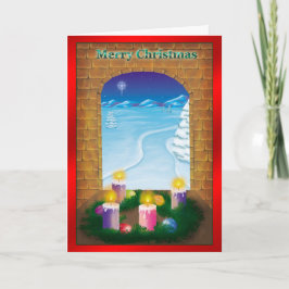 Cartão De Festividades Portas ao Natal