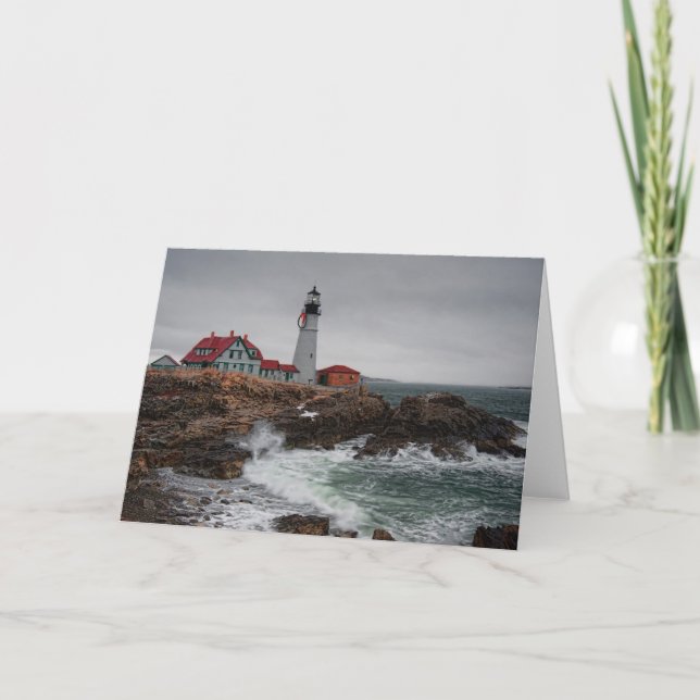 Cartão De Festividades Portland Head Light Christmas Card (Frente)