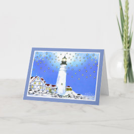 Cartão De Festividades Portland Head Light por Brigid O'Neill Hovey