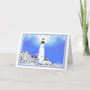 Cartão De Festividades Portland Head Light por Brigid O'Neill Hovey