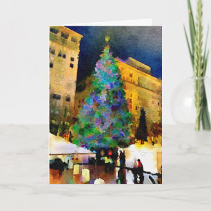 Cartão De Festividades Portland Pioneer Square at Christmas Cards