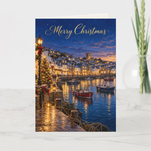 Cartão De Festividades Porto de St Ives Feliz Natal