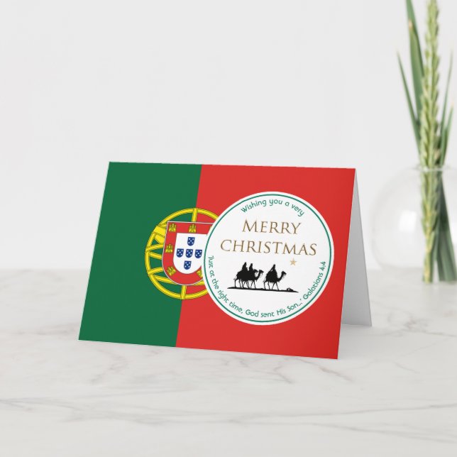 Cartão De Festividades PORTUGAL FLAG Três Sábios NATAL (Frente)