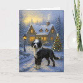 Cartão De Festividades Portuguese Water Dog Holiday Card