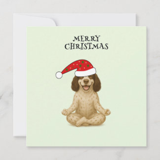 Cartão De Festividades pose de yoga do cão no natal