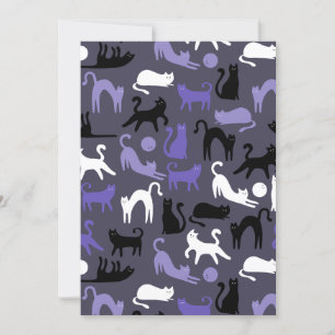 Cartão De Festividades Posse de Gato Gótico Adorável em Ioga